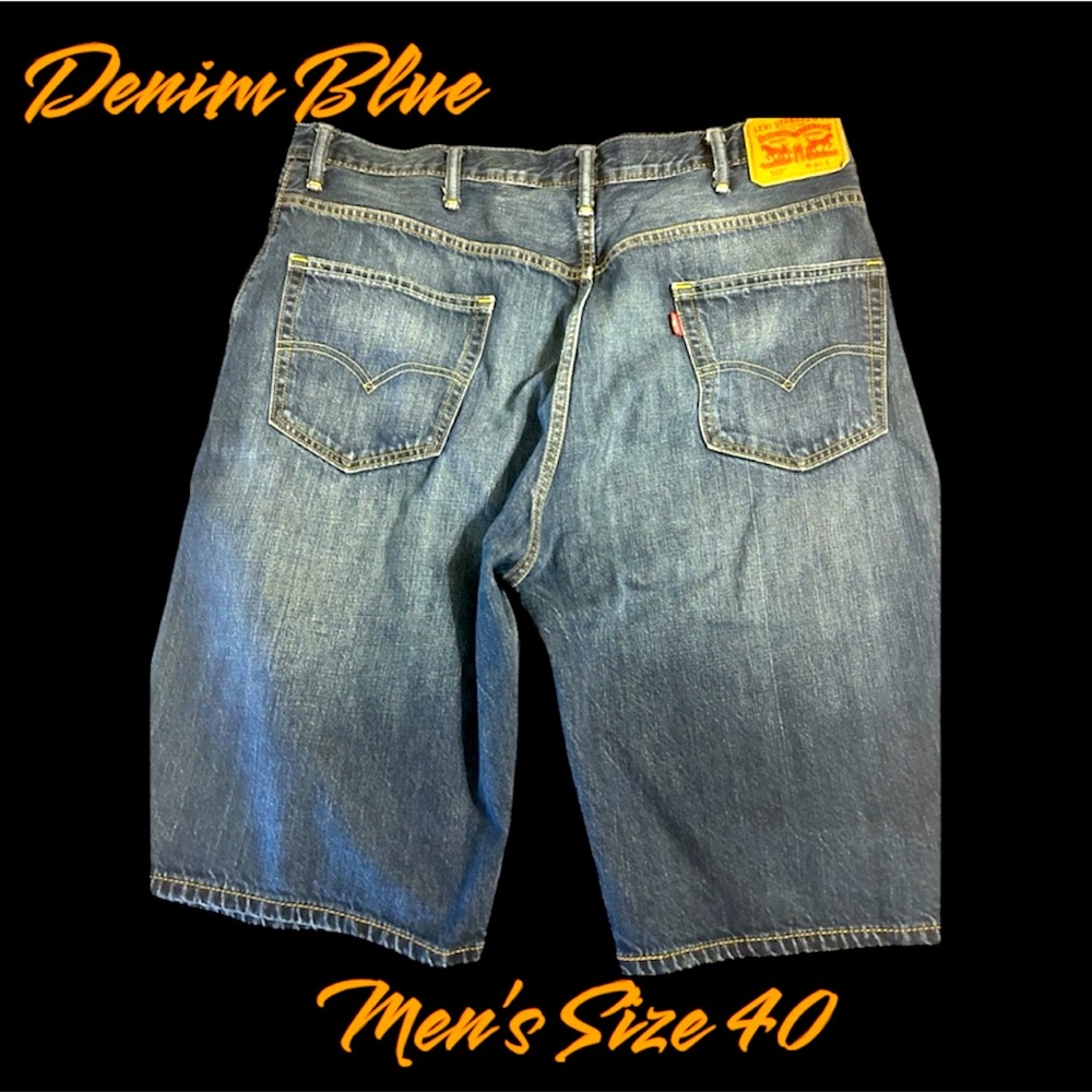 Levis 569 Baggy Denim Blue Shorts Men’s Size 40 (Actual) 11” Inseam EUC!